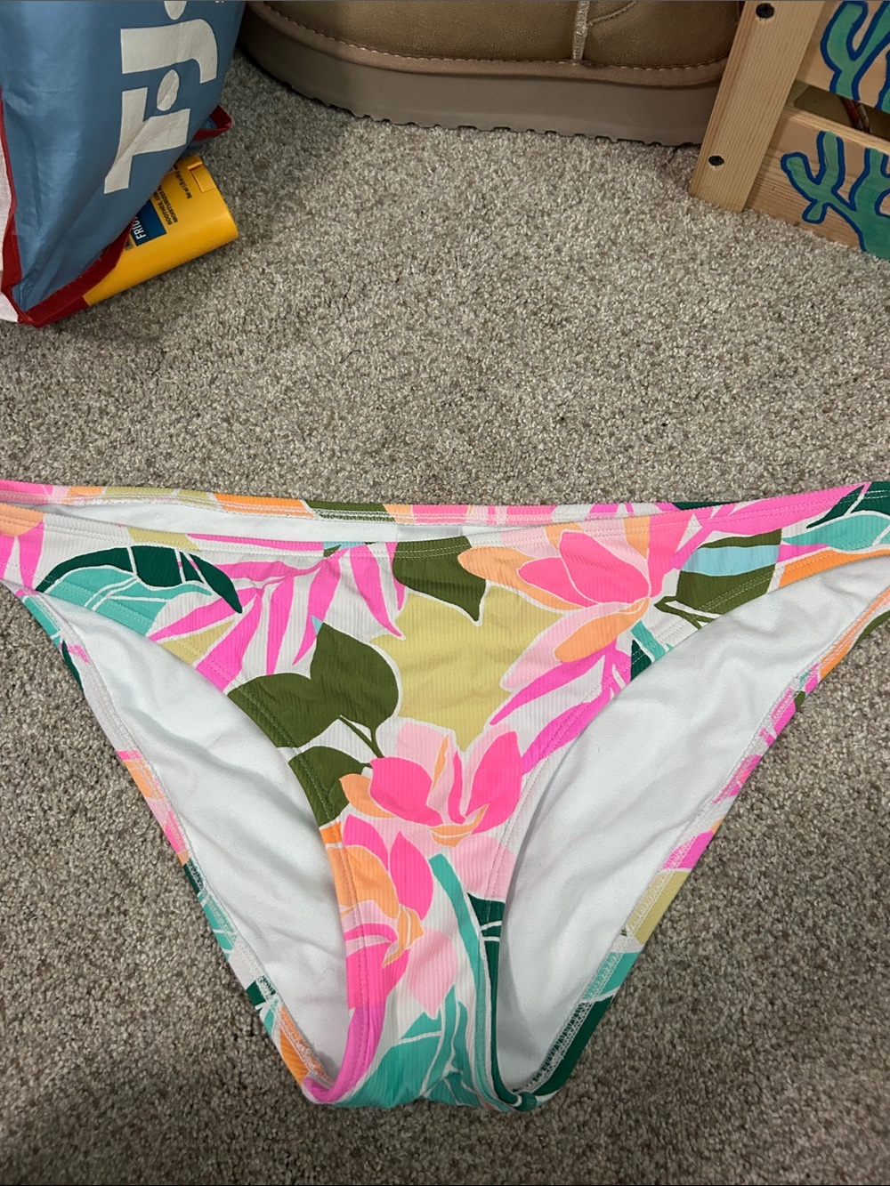 Xhilaration Floral Bikini Bottoms in Pink, Green, Yellow, Orange, White